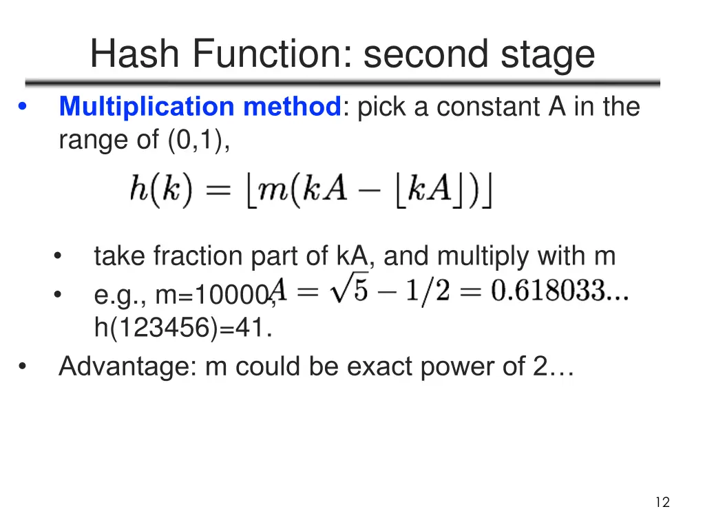 hash function second stage 1