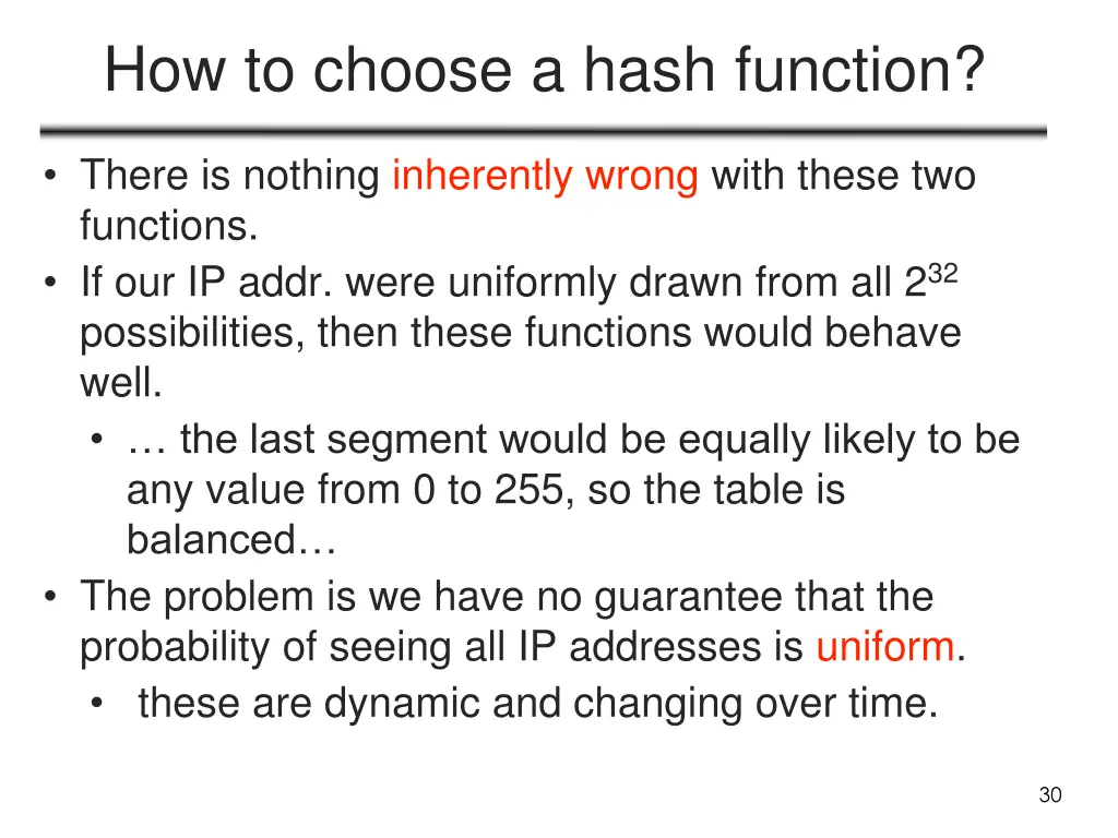 how to choose a hash function