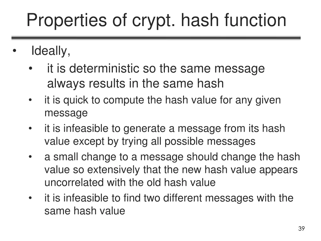 properties of crypt hash function