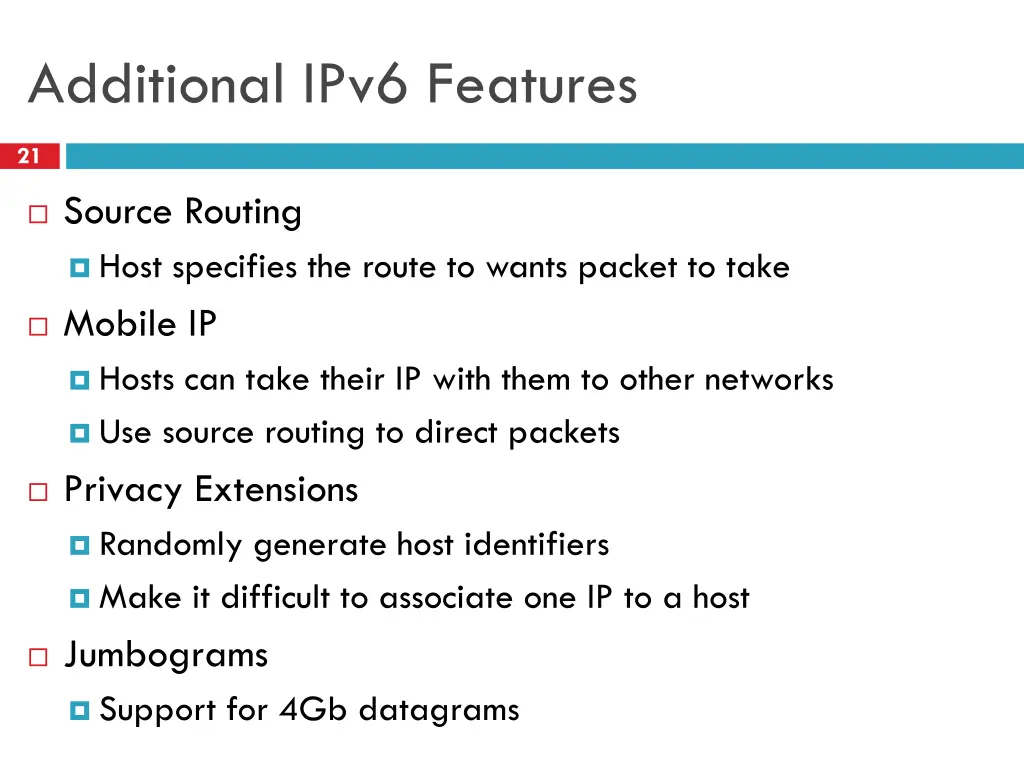 additional ipv6 features