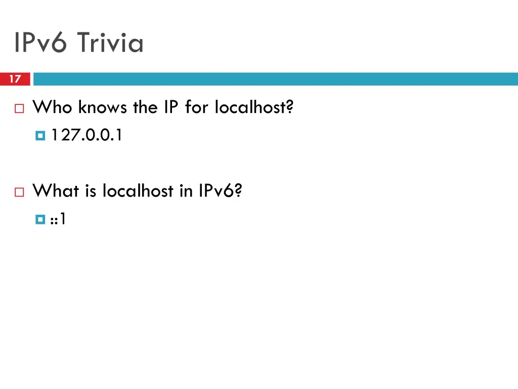 ipv6 trivia