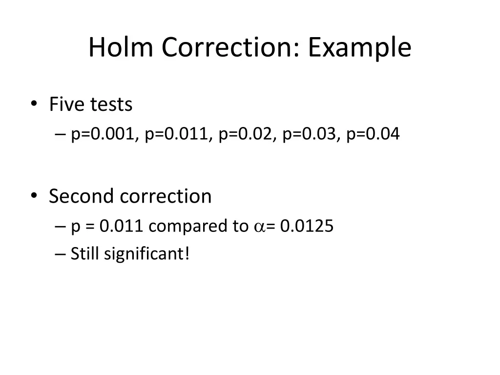 holm correction example 2