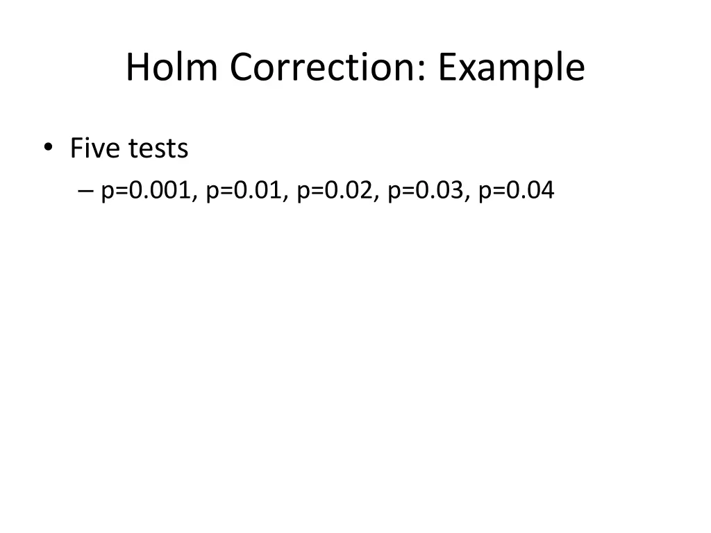 holm correction example