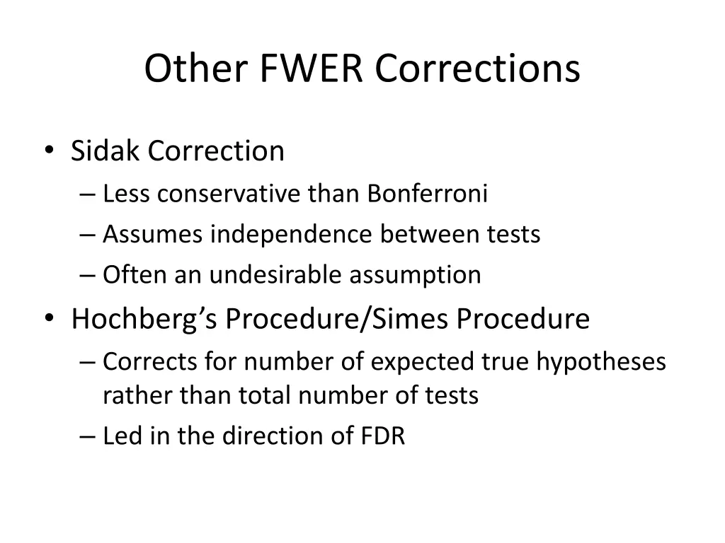 other fwer corrections