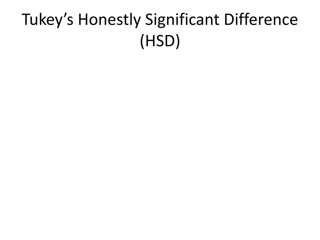 tukey s honestly significant difference hsd