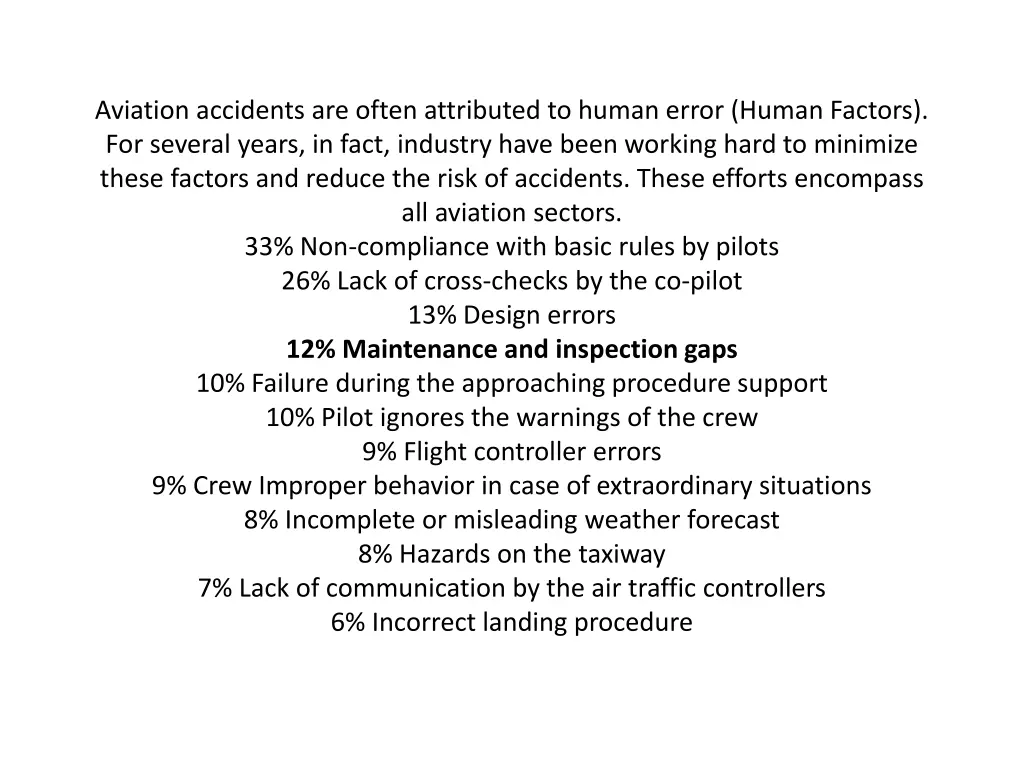 aviation accidents are often attributed to human