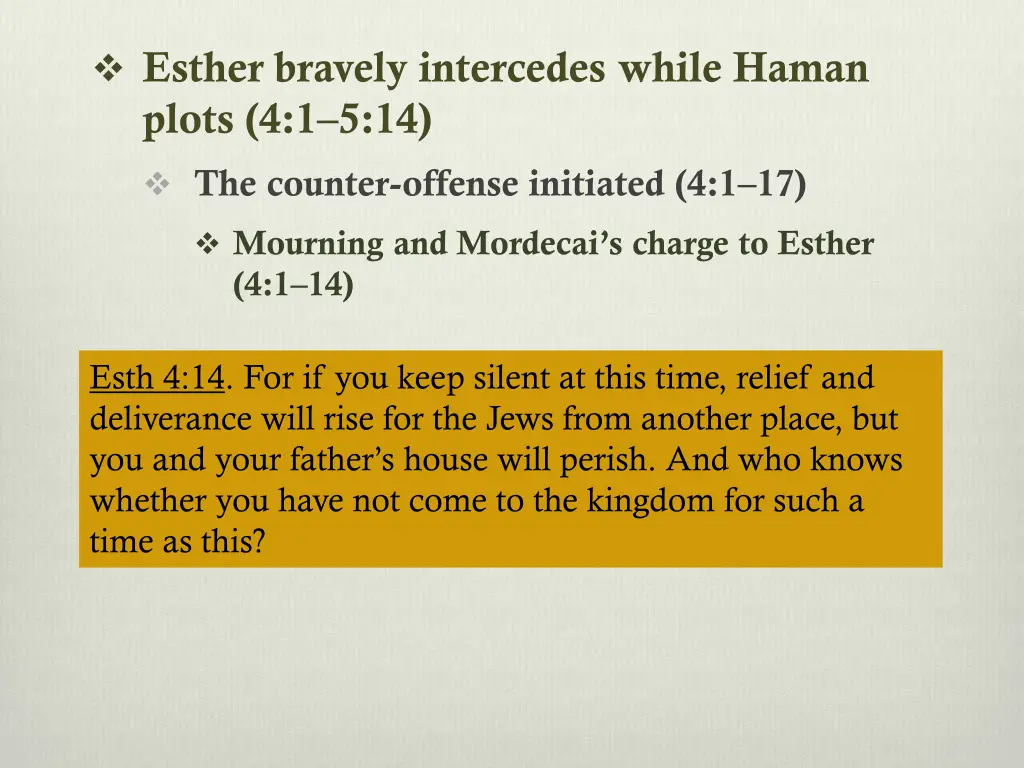 esther bravely intercedes while haman plots