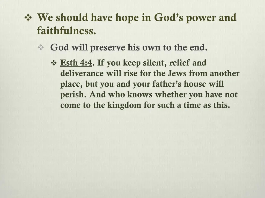 we should have hope in god s power