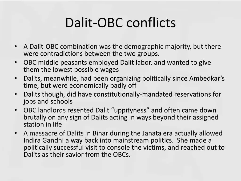 dalit obc conflicts