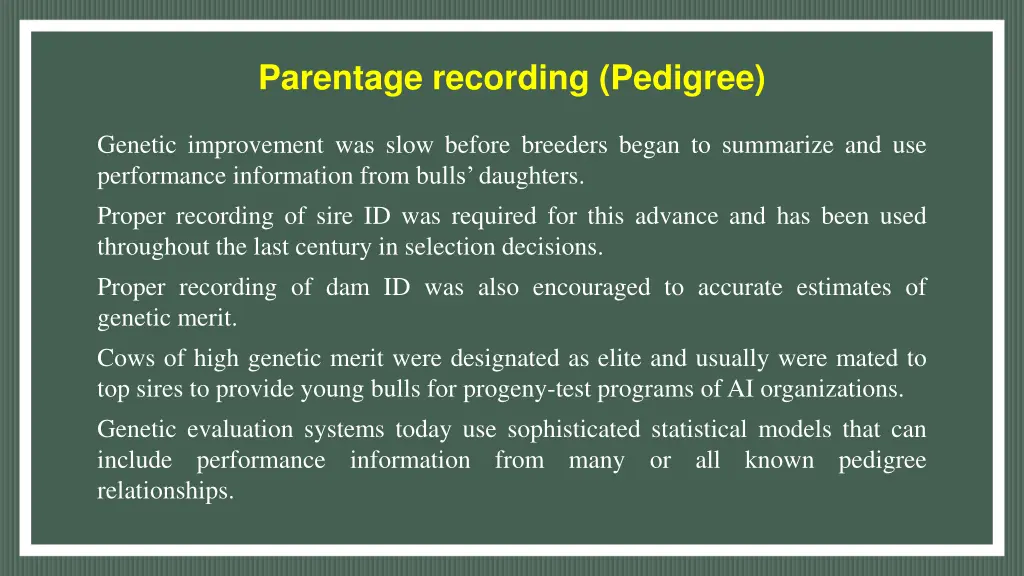 parentage recording pedigree