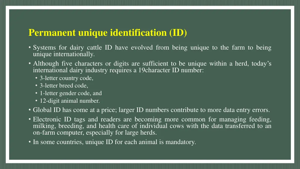 permanent unique identification id