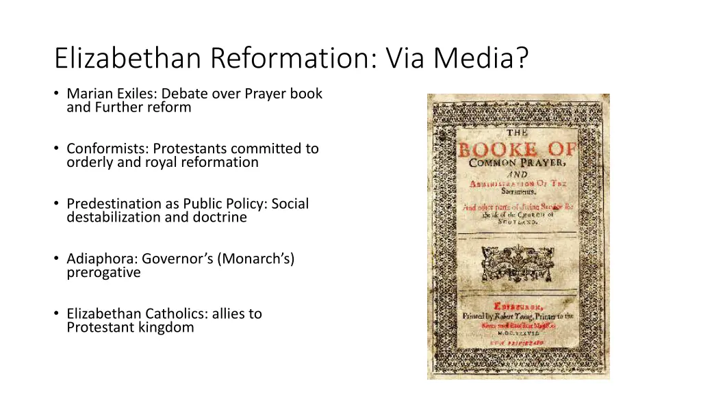 elizabethan reformation via media marian exiles