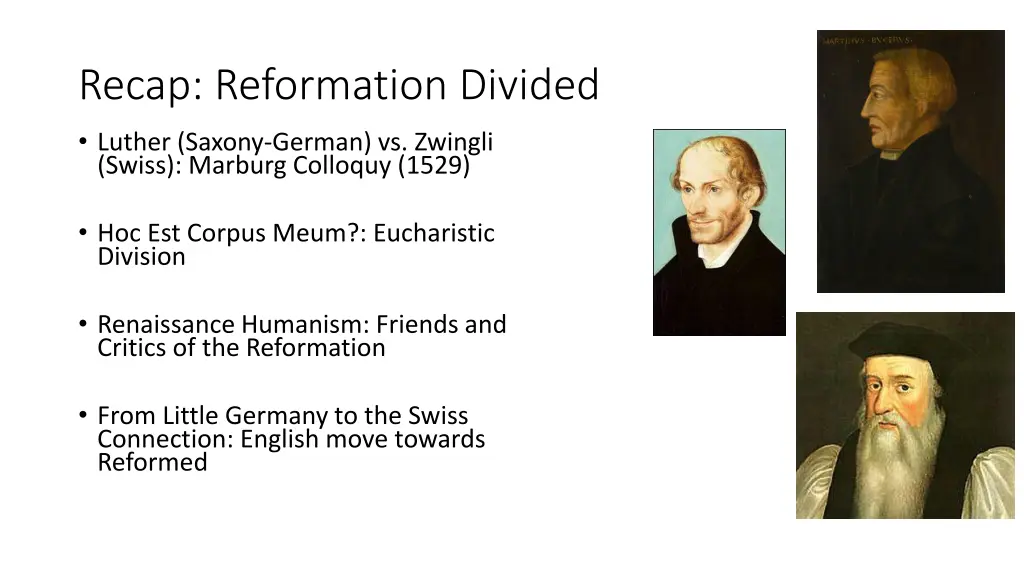 recap reformation divided