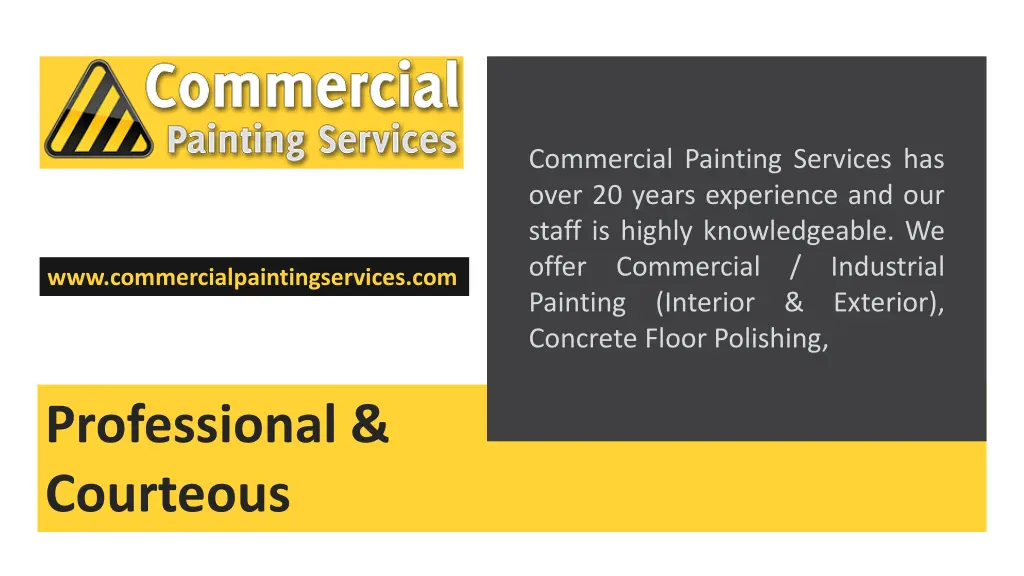 commercial painting services has over 20 years