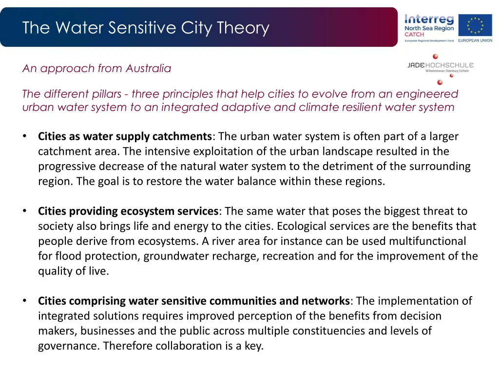 the water sensitive city theory 2