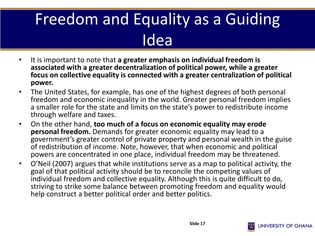 freedom and equality as a guiding idea