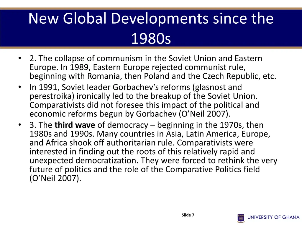 new global developments since the 1980s 1