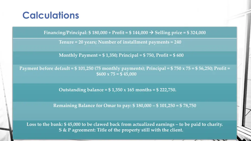 calculations