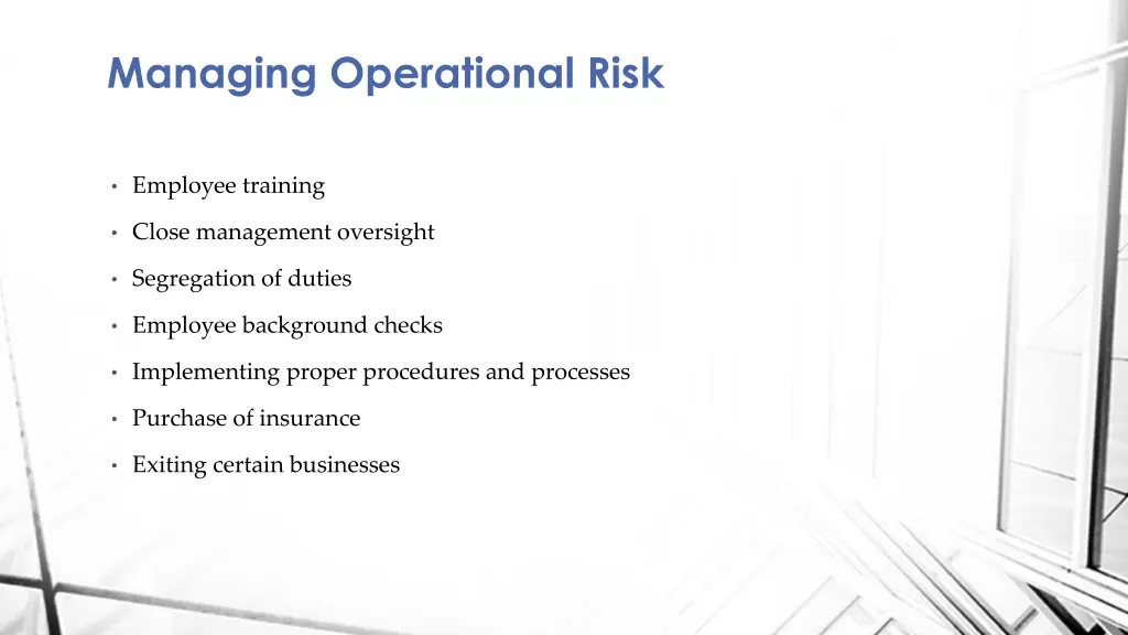 managing operational risk