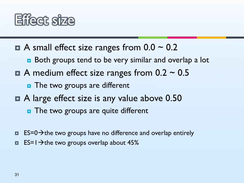 effect size 1