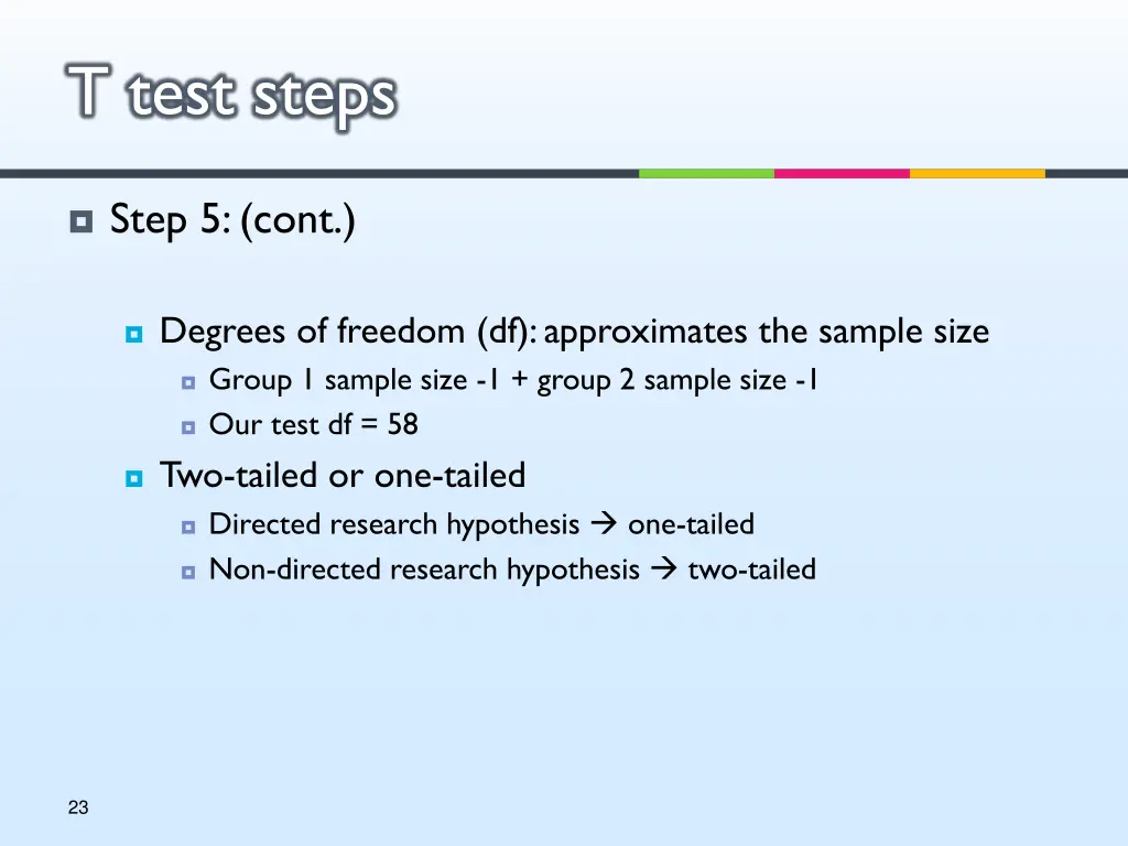 t test steps 5