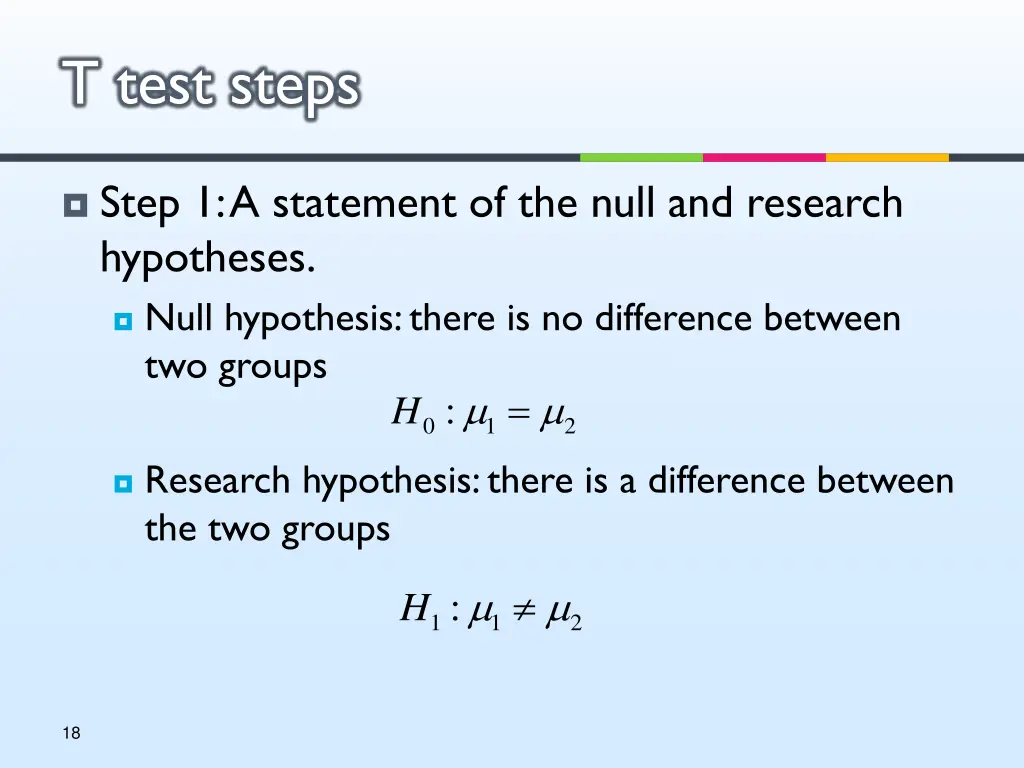 t test steps