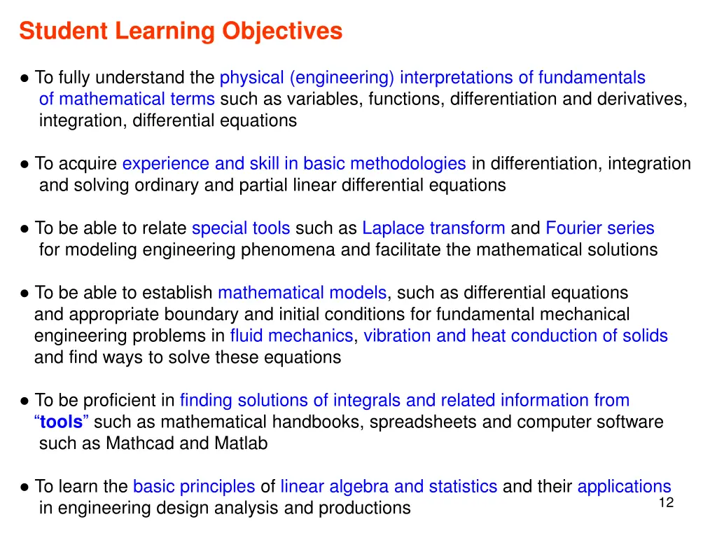 student learning objectives