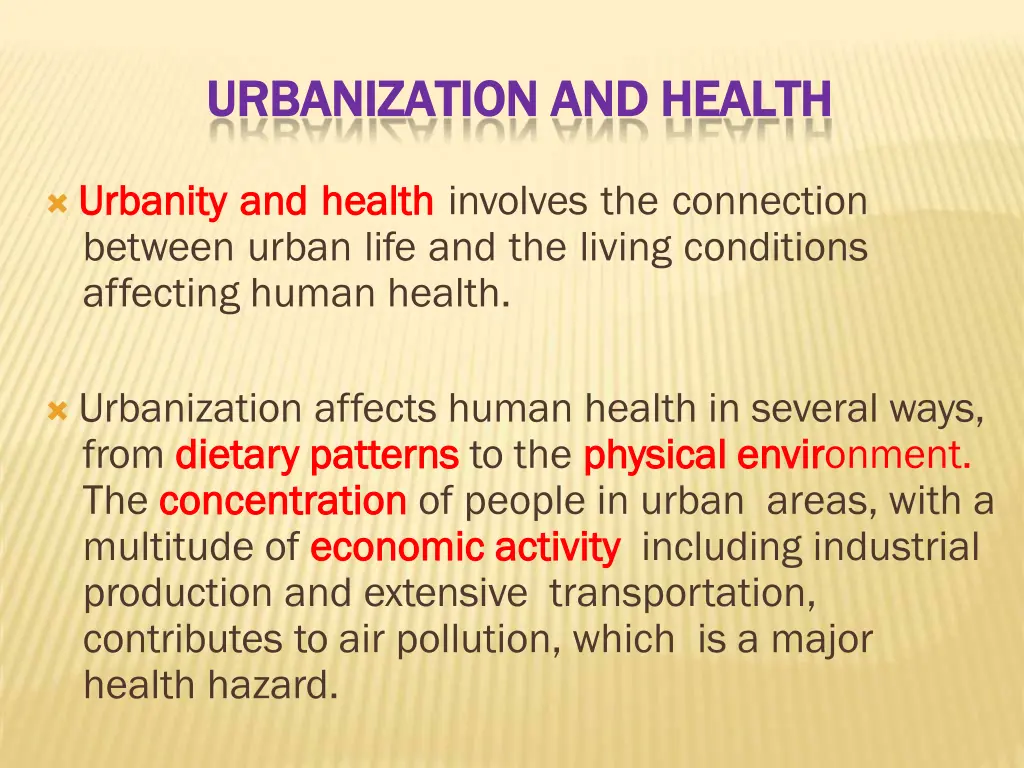 urbanization urbanization and