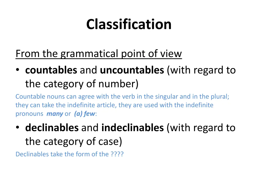 classification