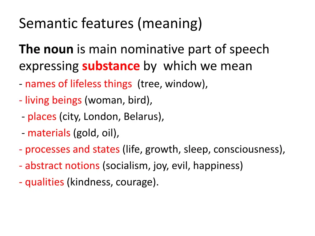 semantic features meaning