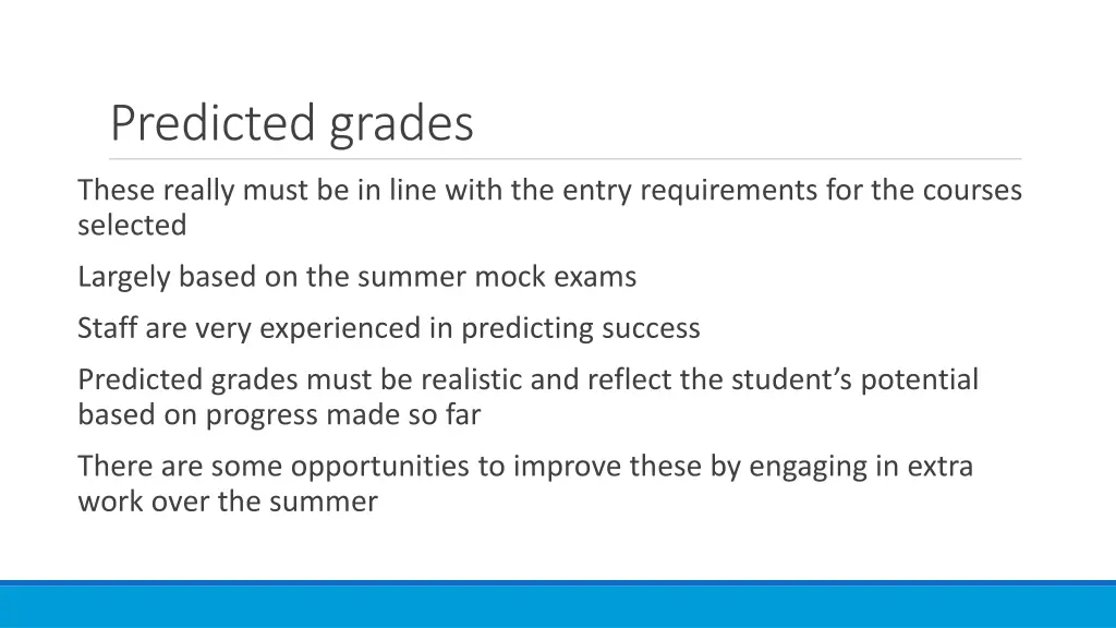 predicted grades