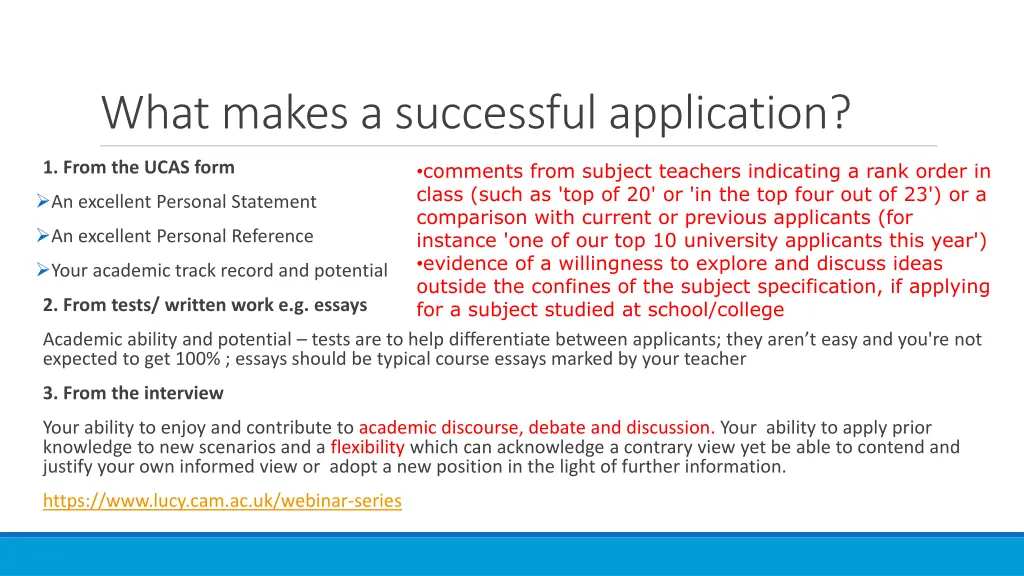 what makes a successful application