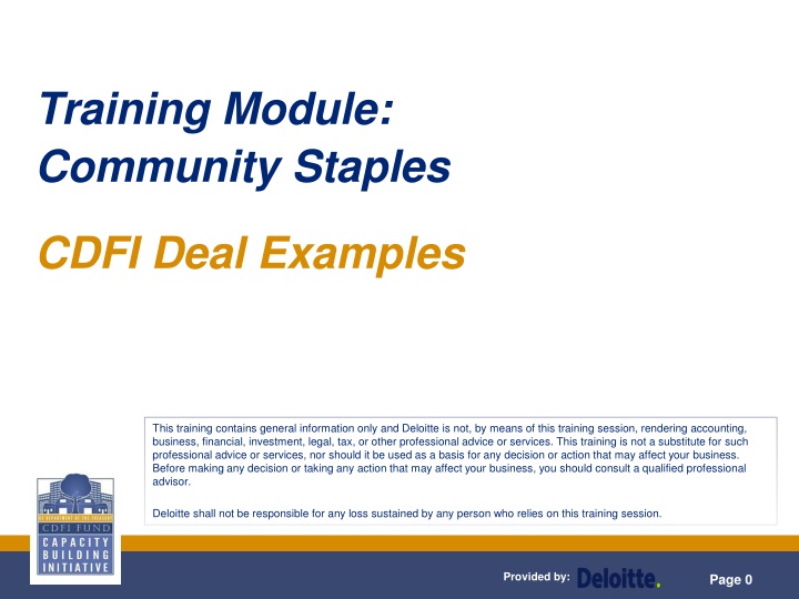 training module community staples