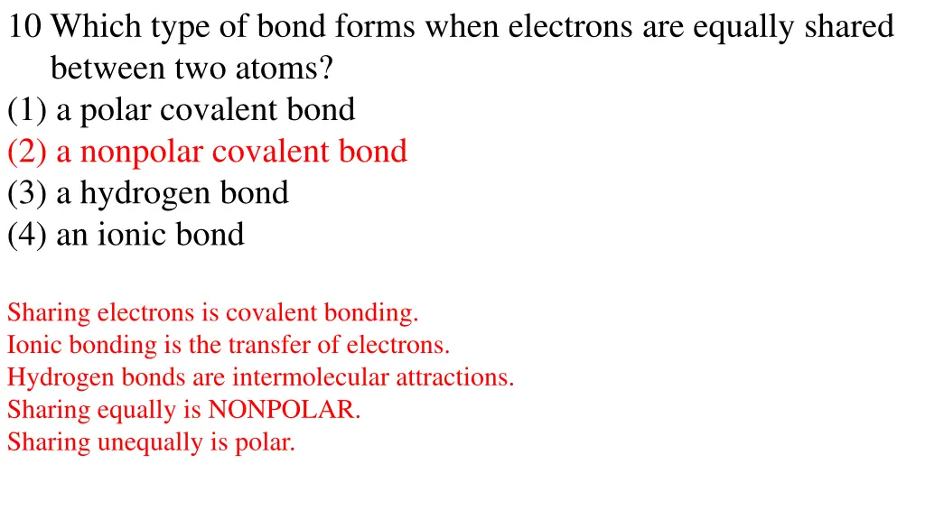 10 which type of bond forms when electrons 1