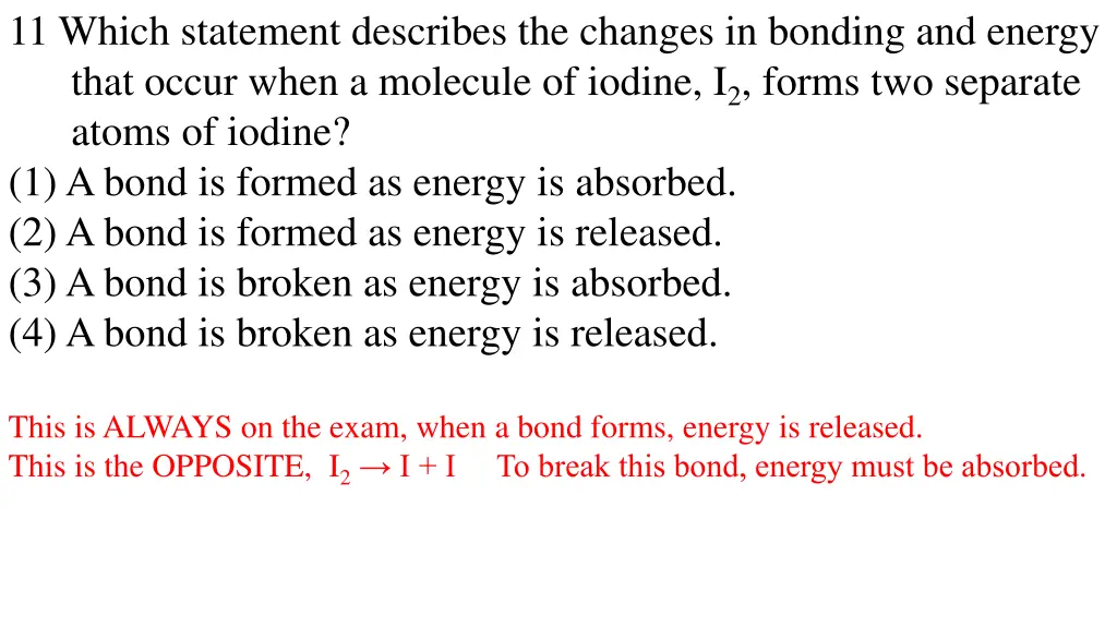 11 which statement describes the changes 1