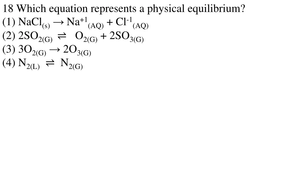 18 which equation represents a physical