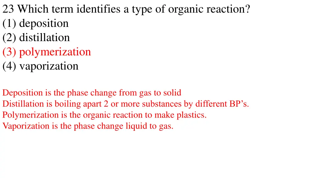 23 which term identifies a type of organic 1