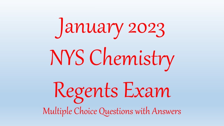 january 2023 nys chemistry regents exam multiple