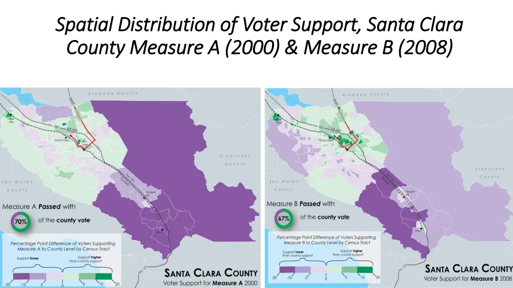 spatial distribution of voter support santa clara