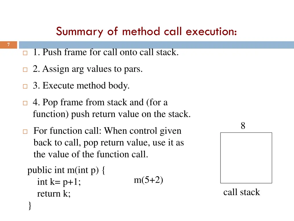 summary of method call execution 2