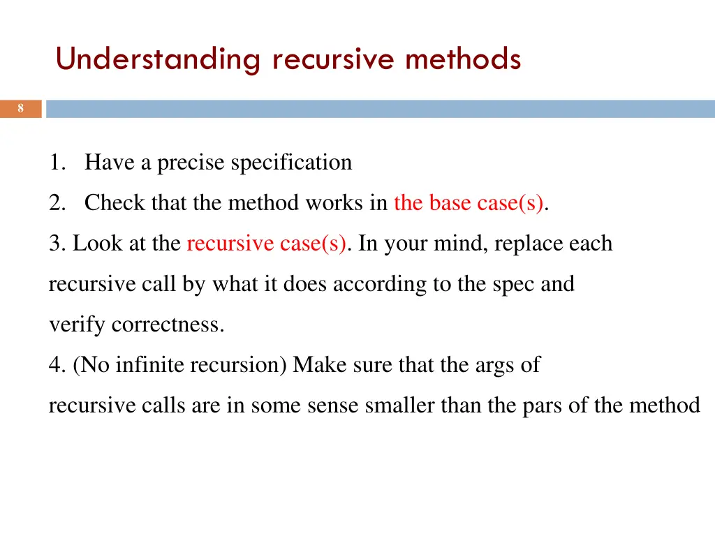 understanding recursive methods