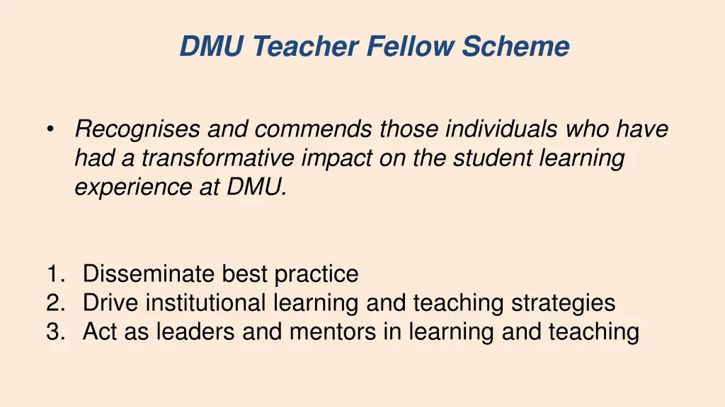 dmu teacher fellow scheme