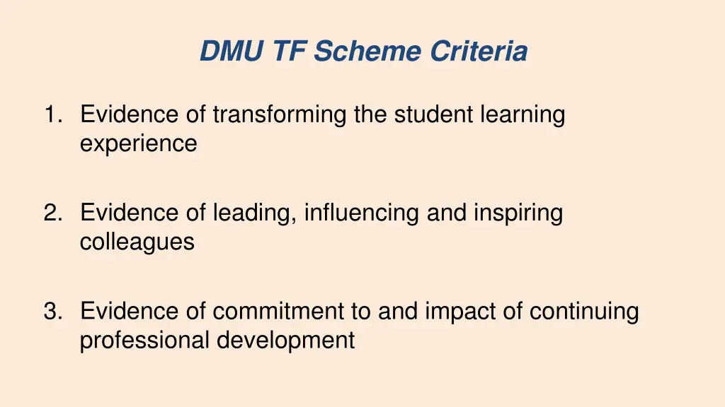 dmu tf scheme criteria