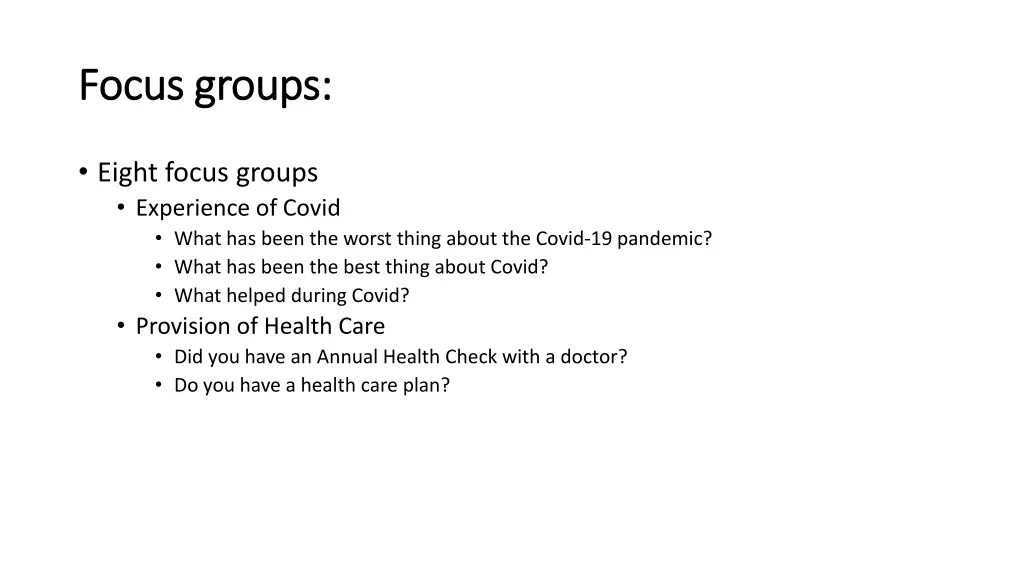 focus groups focus groups