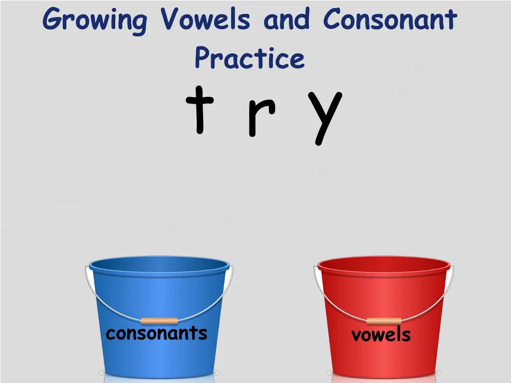 growing vowels and consonant practice t r y