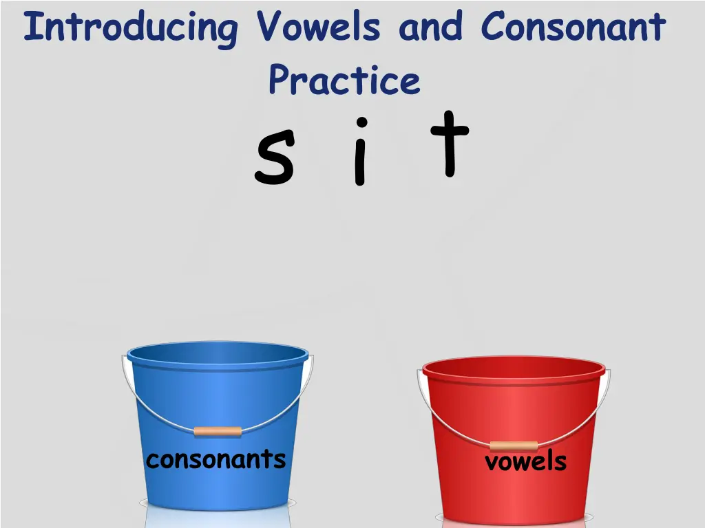 introducing vowels and consonant practice s i t