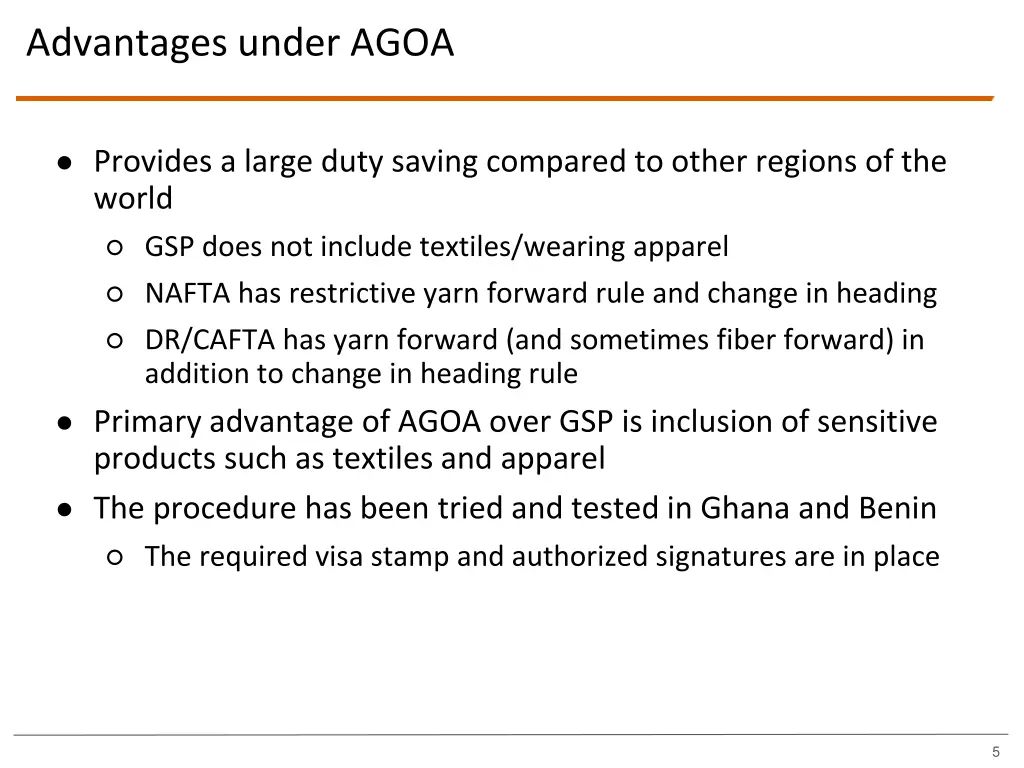 advantages under agoa