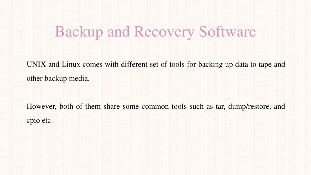 backup and recovery software