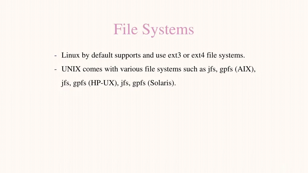 file systems