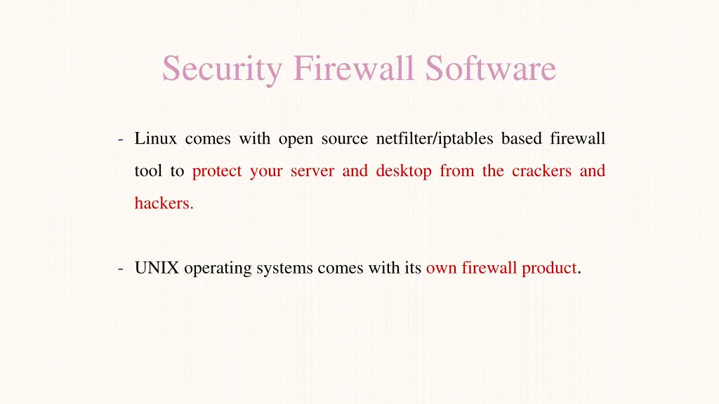 security firewall software